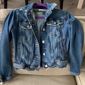 Distressed denim jacket